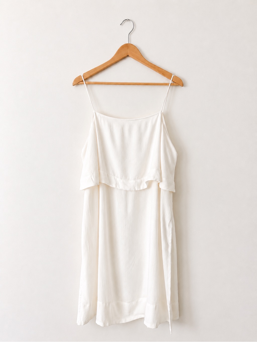 Free People Intimately Double Layer Mini Slip Dress Open Side Ivory Size M